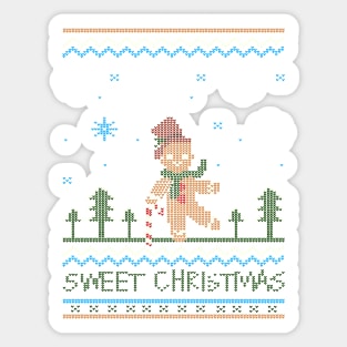 Dancing gingerbread man Sticker